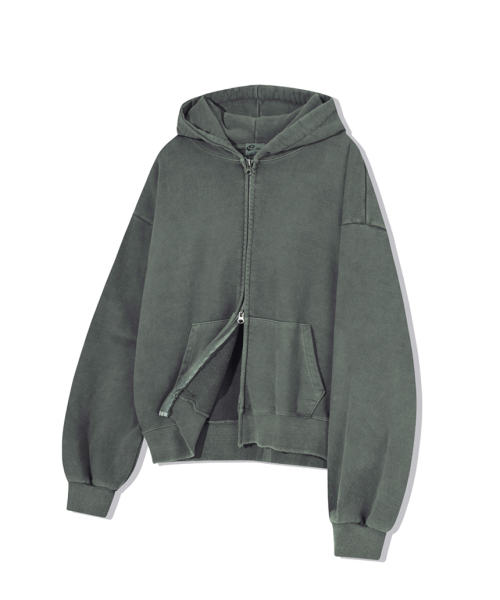 Двусторонняя пигментная зип-худи Essential Khaki
