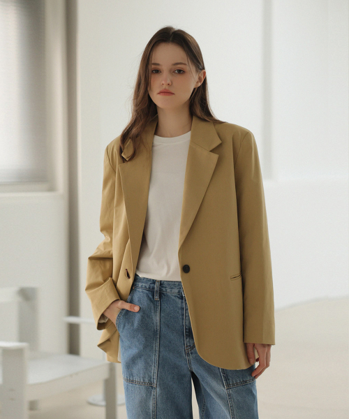 Базовый жакет Silky Cotton с поясом_Beige