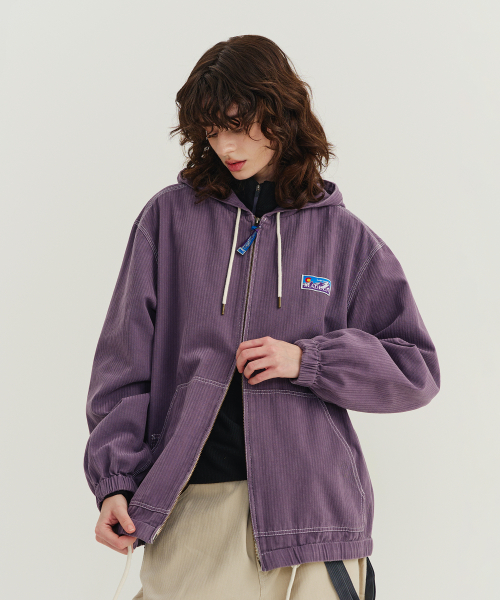 Хлопковая куртка-худи на завязках Purple