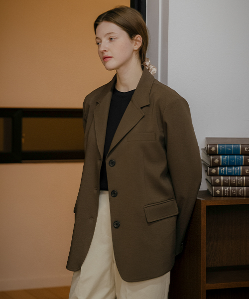 Essential 3-button blazer_Brown