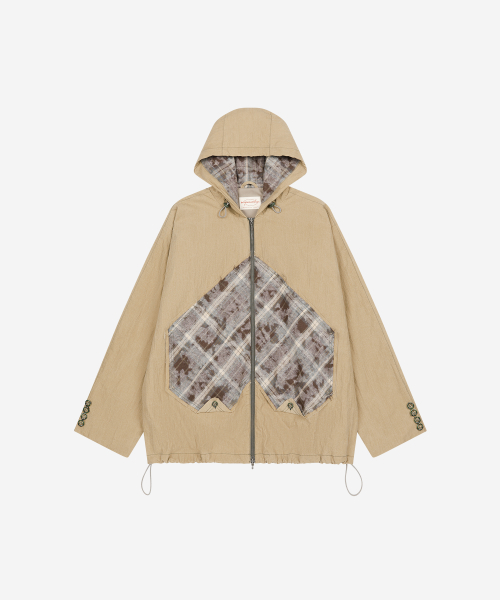 Faded Love Hoodie Zip-Up Beige