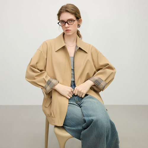 WD_Plaid cuffs work jacket