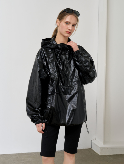 UNISEX глянцевый упаковываемый анорак [BLACK] / SBE1U07002