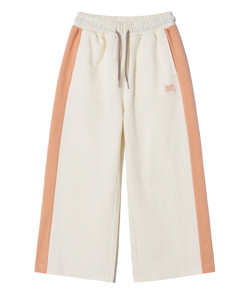 KIDS TAG WIDE PANTS - CREAM