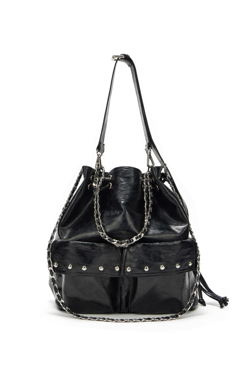DEINET 5-WAY STUD POCKET MULTI BAG IN BLACK