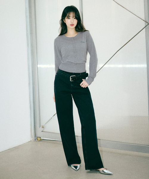 WIDE DENIM PANTS BLACK