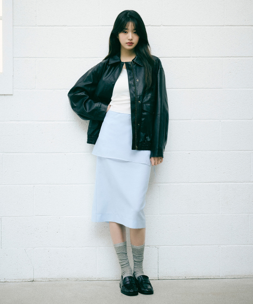 SEE-THROUGH LAYERED SKIRT SKY