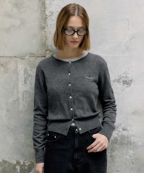 BASIC ROUND CARDIGAN CHARCOAL