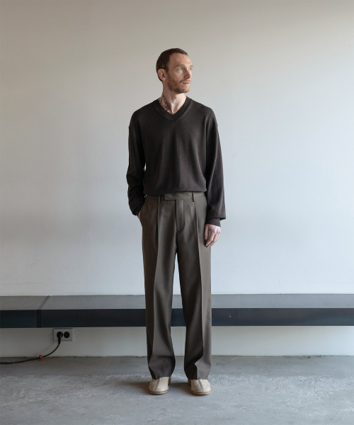 Legacy Wool Trouser (Dark Mink)