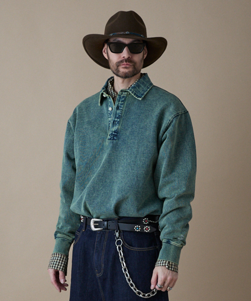 [TRAILWEAR] Регби-рубашка Faded Indigo Indigo_FR1KT81U