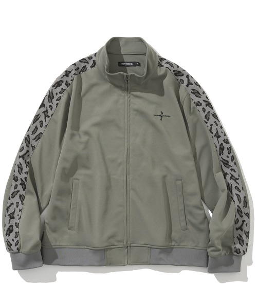 【NOT4NERD】Leopard Side Line Track Jacket★韓国人気★追跡付 낫포너드(NOT4NERD) Leopard Side Line Track Jacket - Black