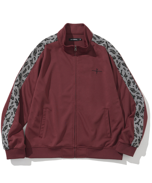 【NOT4NERD】Leopard Side Line Track Jacket★韓国人気★追跡付 낫포너드(NOT4NERD) Leopard Side Line Track Jacket - Red