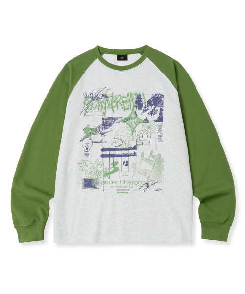ROOTS RAGLAN длинныйSLEEVE - ASH