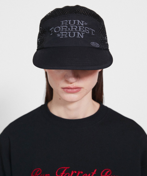 Run For Rest Run Mesh Camp Cap_Black