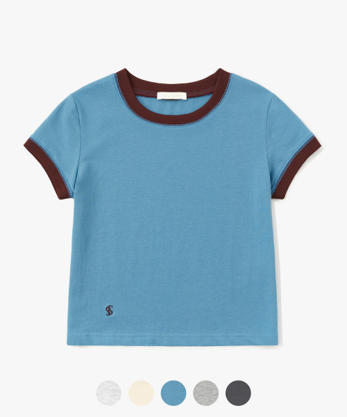 (WOMEN)LOGO RINGER T-SHIRT - 5 цвет
