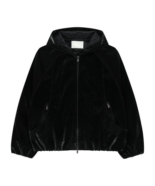 GLOSSY HOODED куртка (чёрный)