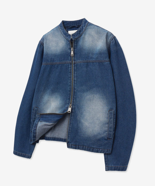 Джинсовая байкерская куртка 8250 с варкой (BLUE)