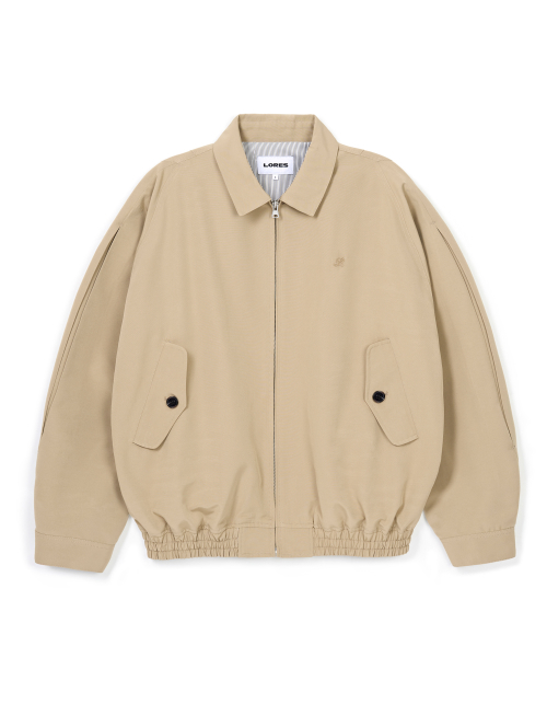 Pleated Blouson Jacket - Beige