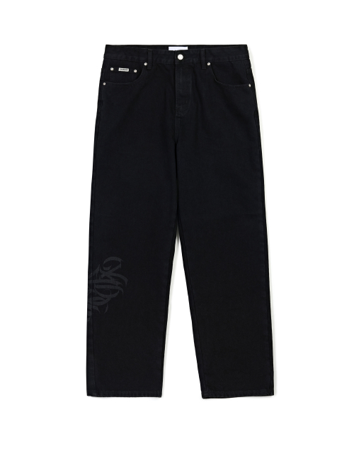 Tag Denim Pants - Black