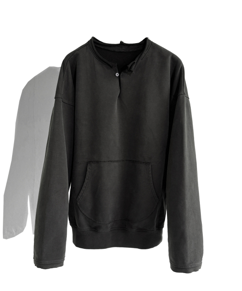 Крой с разрезом, круглый вырез_KHAKI GREY