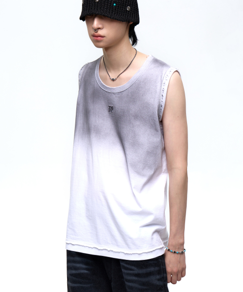 LOGO WASHING SLEEVELESS - WHITE
