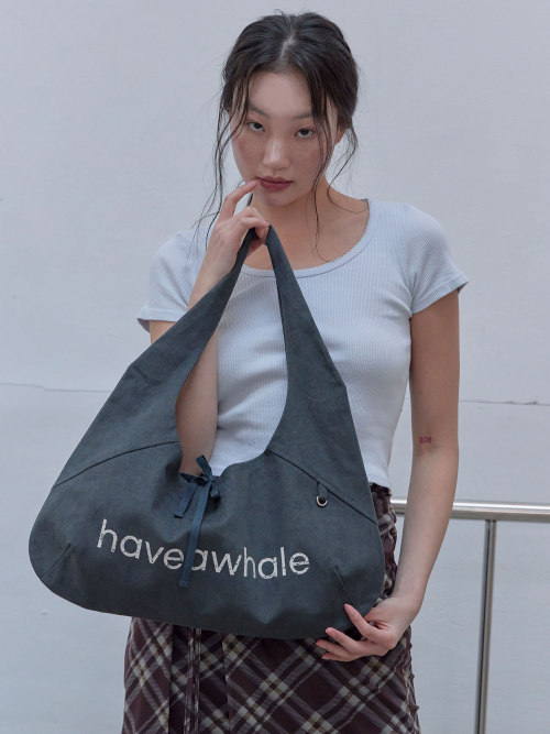 ショルダーバッグ・ポシェット [HAVEAWHALE] cotton baguette eco bag (DARK GRAY) 해브어웨일(HAVEAWHALE) cotton baguette eco bag (DG) - 사이즈