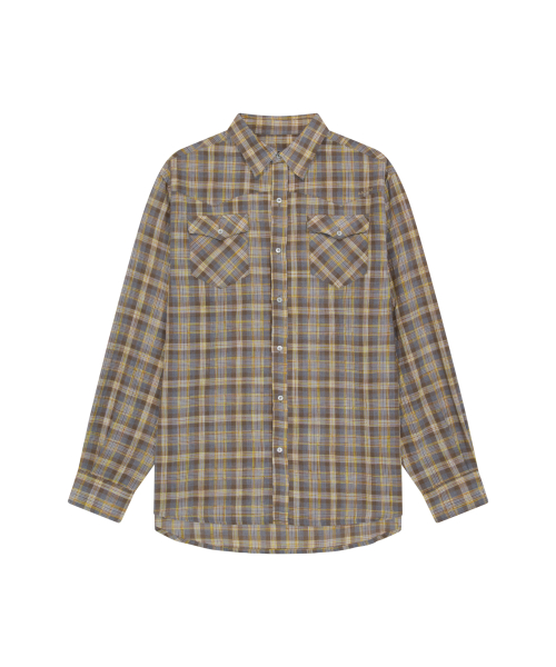 Western Vintage Check Shirts (Yellow)