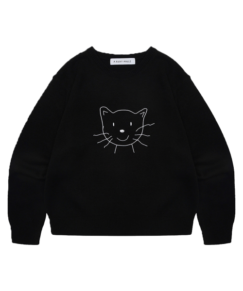 CAT FACE KNIT (BLACK)