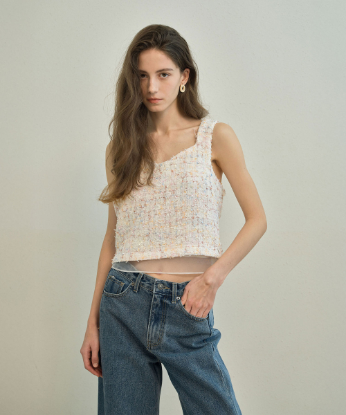 Tento Tweed Vest _ Ivory