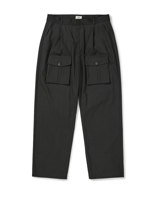 [Mmlg] PLAY WIDE SLACKS (CHARCOAL)