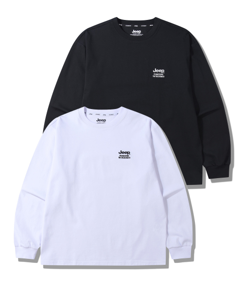 지프() [2PACK] 210g 싱글 에어그램 롱슬리브 티셔츠 (JQ5TSU154BK) 상품 이미지