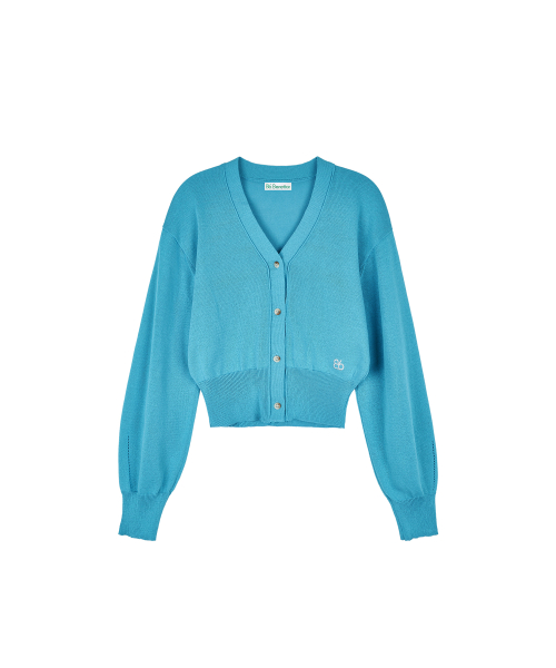 Весенний кардиган с V-вырезом (Turquoise Blue)