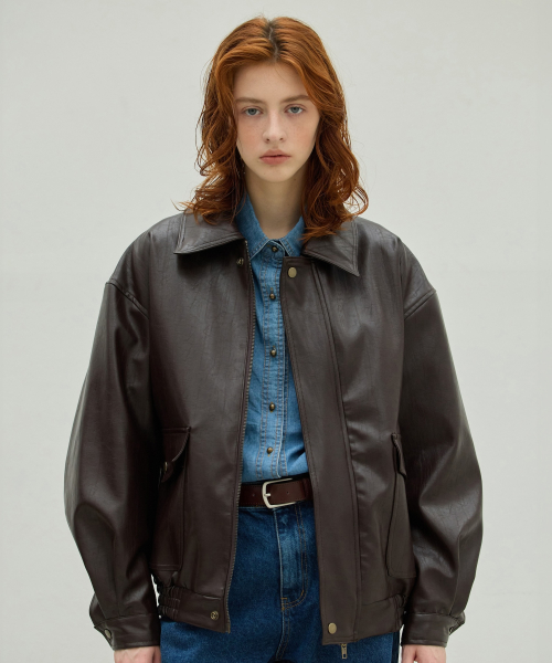 Leather Blouson Jacket_2Color