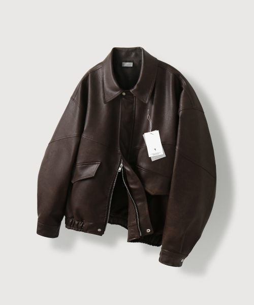 Кожаный бомбер Normal Pocket_Brown