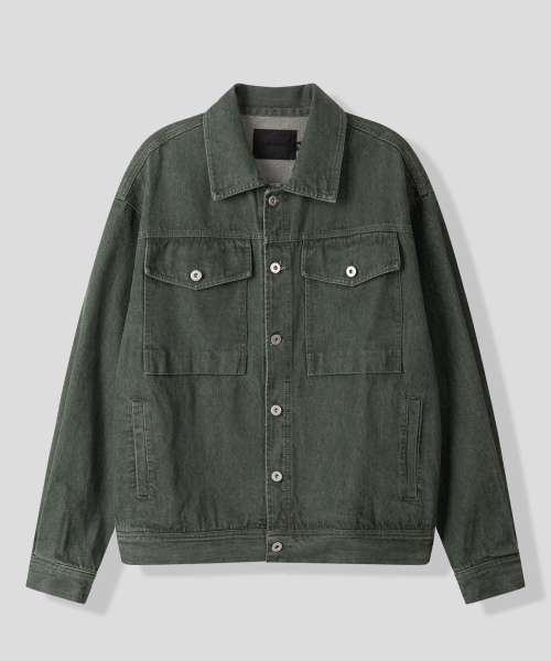 Monotone Denim Trucker куртка x NORTHERN HIGHER [Dark Green]