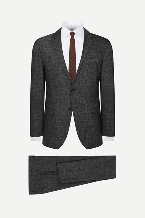 Шерстяной меланжевый костюм [Welcome Suit] Black BNESJA019BK_BNESPA119BK