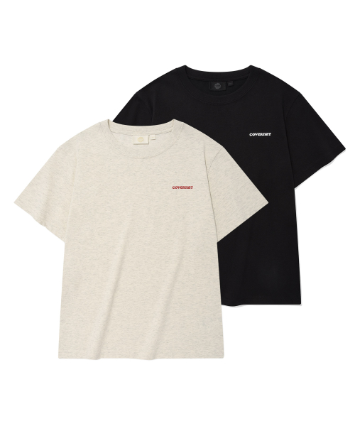 [2PACK] Женские футболки Cool Cotton Essential Oatmeal+Black