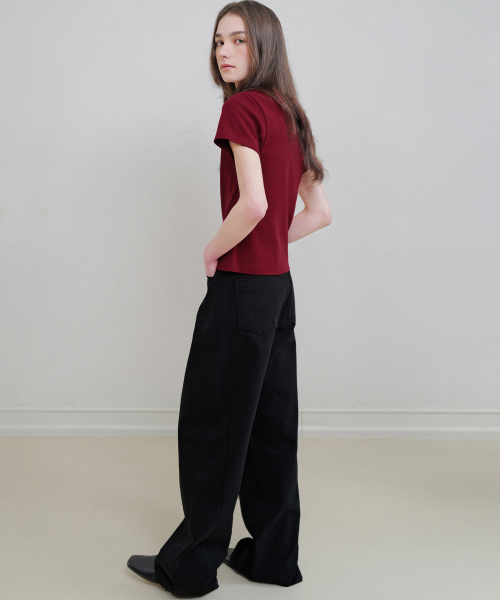 Den wide cotton pants (black)