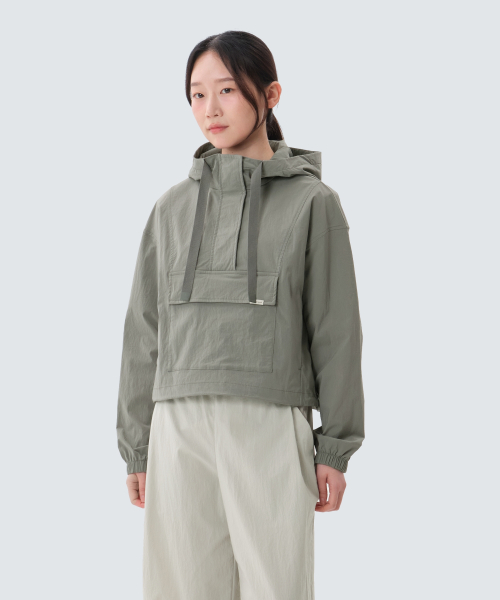 Женский кроп-анорак Route (S25MWRAN67) Light Khaki