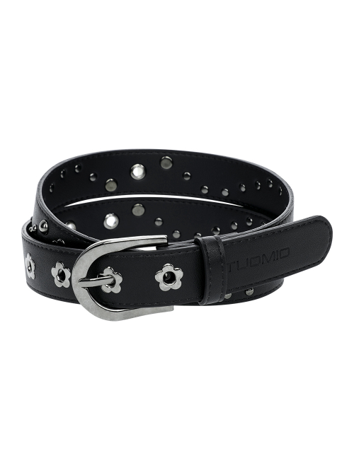 [뚜오미오] FLOWER EYELET BELT [BLACK] TMO1B5A01-BK 