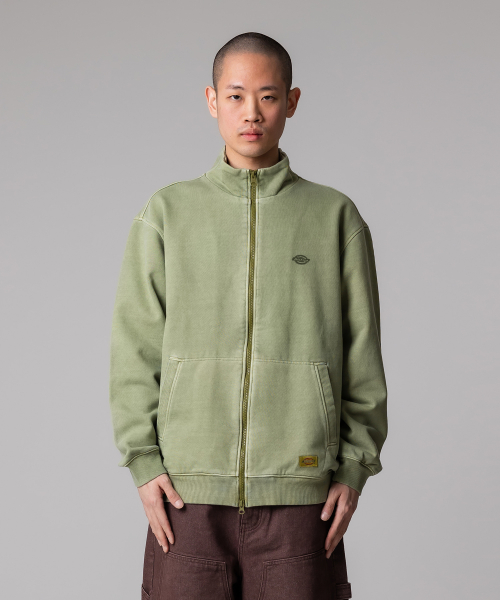 Трикотажный тректоп Garment Dyed Olive