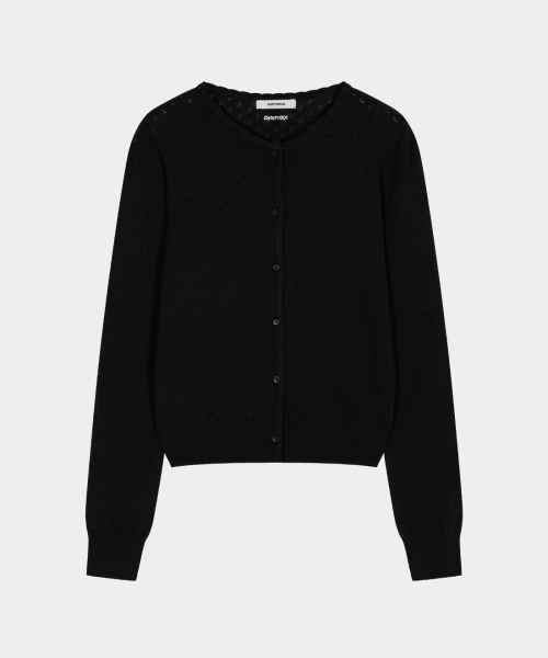 Whipped Floral Punching Cardigan (Black)