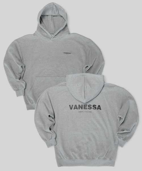 820г VANESSA Винтажный худи с принтом_Grey