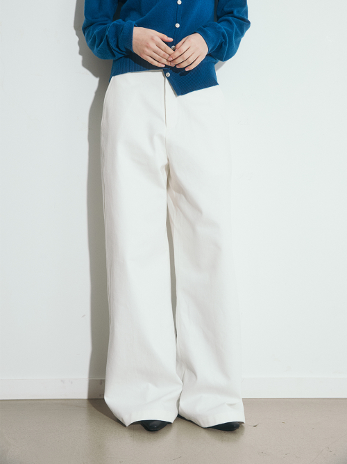 STITCH COTTON CHINO брюки, IVORY