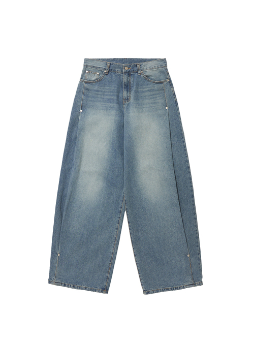 SIDE TUCK DENIM брюки, BLUE