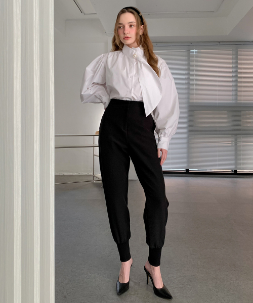 Back Banding Jogger Slacks черный