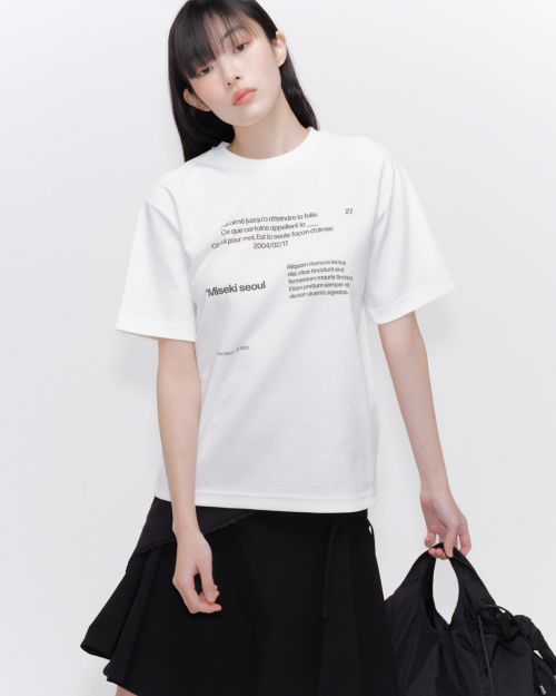 ★MISEKI SEOUL★Lettering short sleeves★送料・関税込★ 미세키서울(MISEKI SEOUL) Miseki typography short sleeves