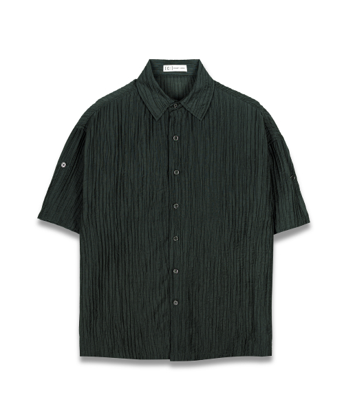 Рубашка с короткими рукавами и плиссировкой (Pale Green)