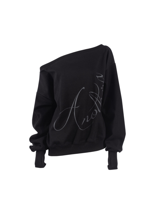 Оверсайз свитшот Off-Shoulder_Black