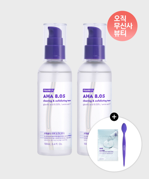 프랭클리() [2PACK] AHA 8.05% 토너 100ml X 2개 (+마스크팩 1매+소형 모공브러쉬 증정) 상품 이미지